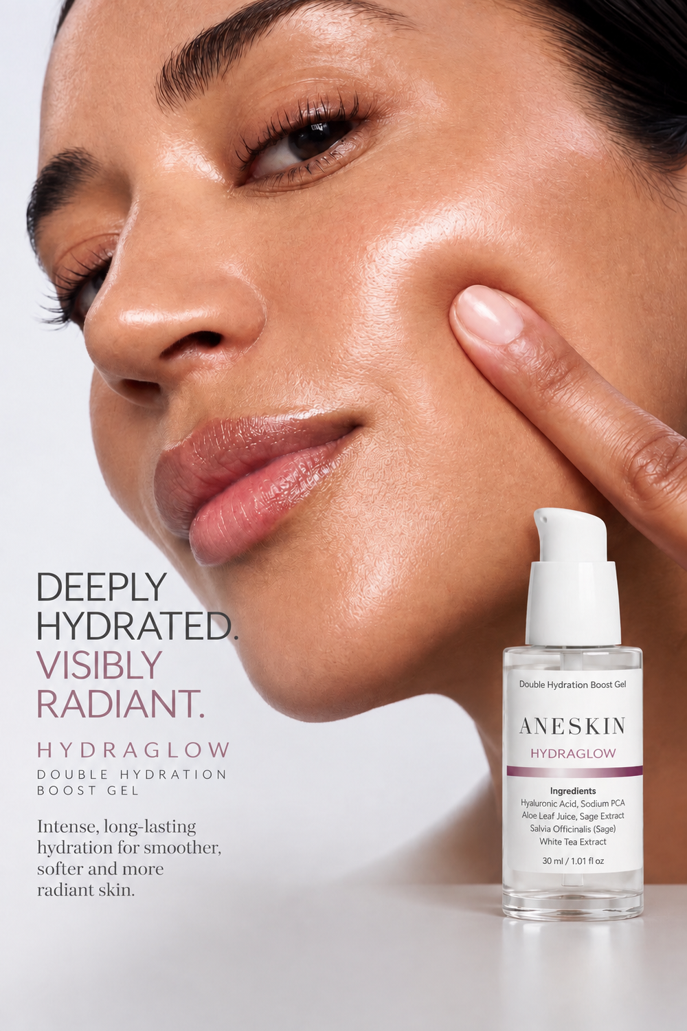 HYDRAGLOW - Double Hydration Boost Gel by Aneskin - packaging and product detail, view 2