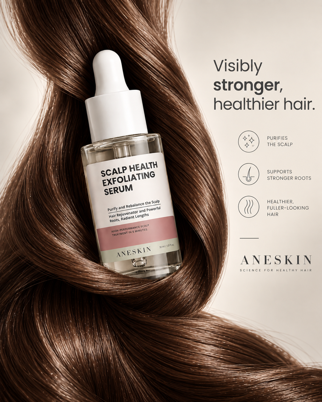 SCALP HEALTH - Exfoliating Scalp Serum by Aneskin - packaging and product detail, view 5