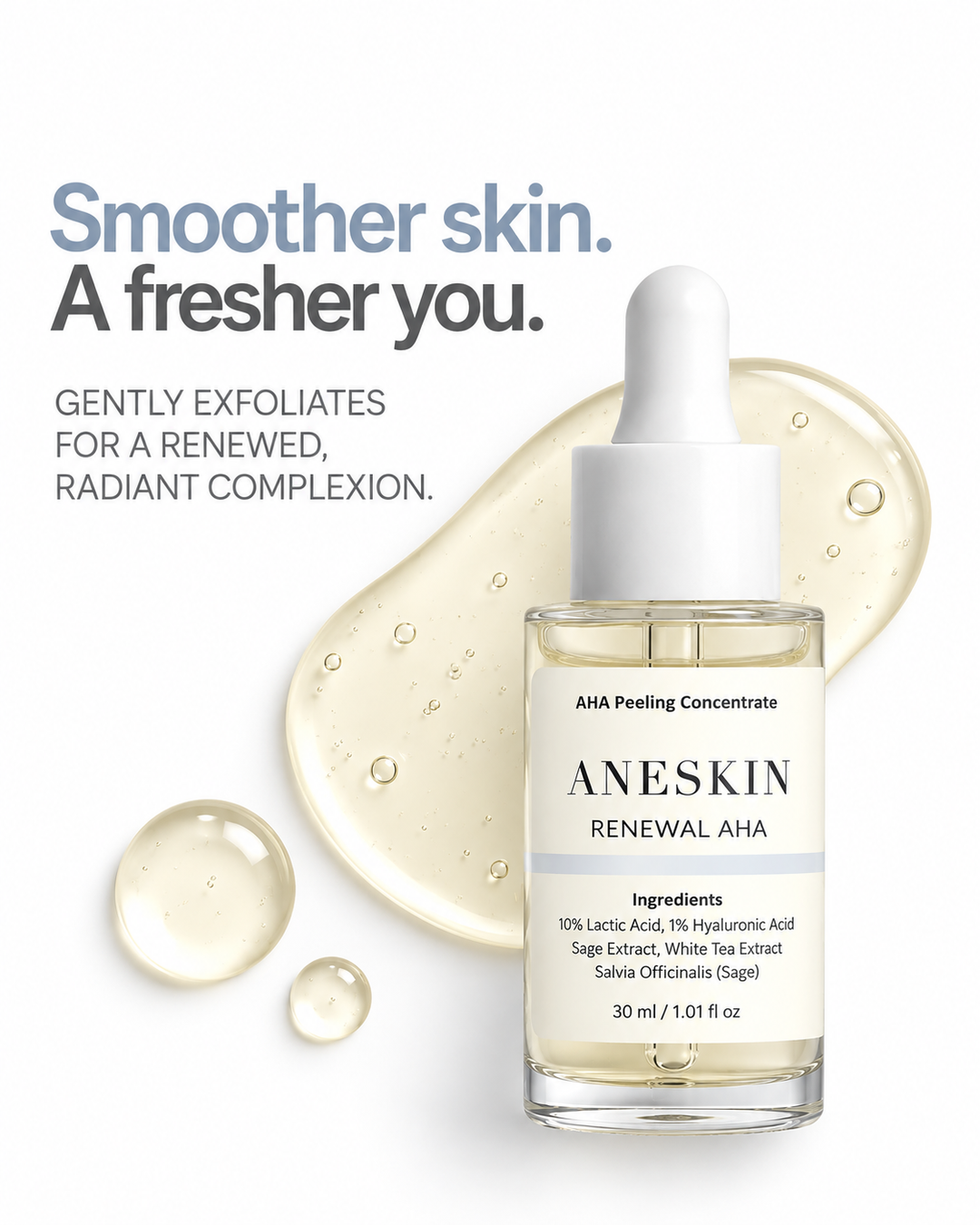 Uneven Skin Tone Complete Routine bundle by Aneskin - RENEWAL AHA Peeling Concentrate