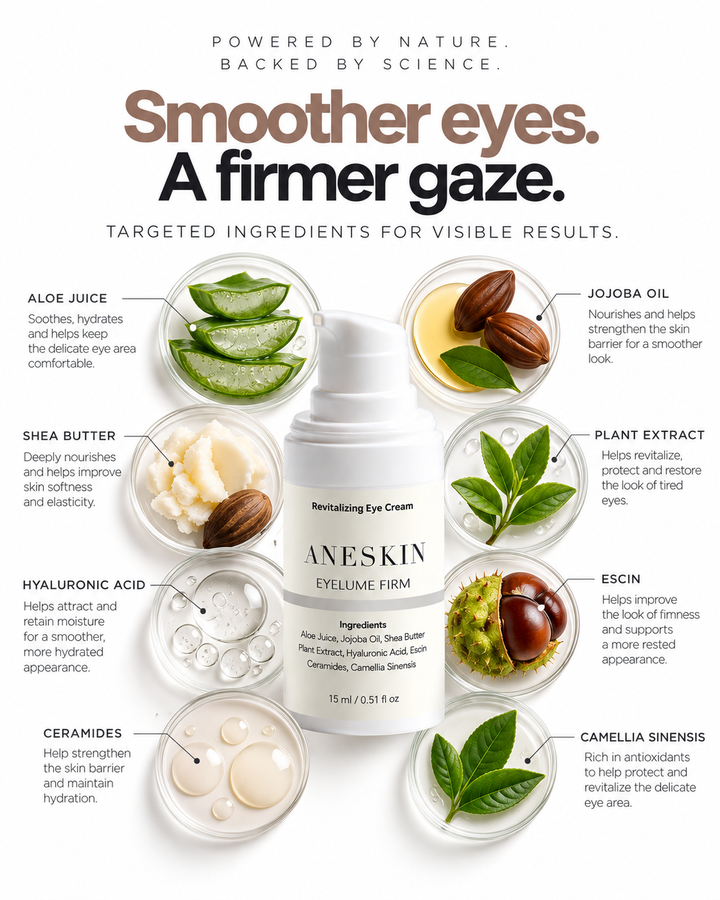 EYELUME FIRM - Smoothing Eye Cream by Aneskin - packaging and product detail, view 2