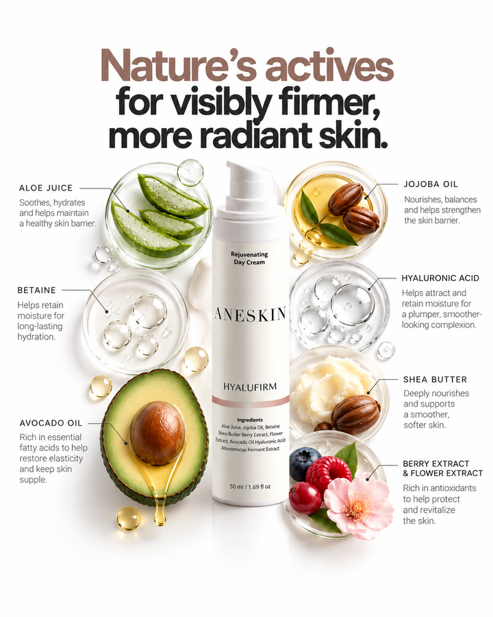 HYALUFIRM - Anti-Age Day Cream by Aneskin - packaging and product detail, view 2