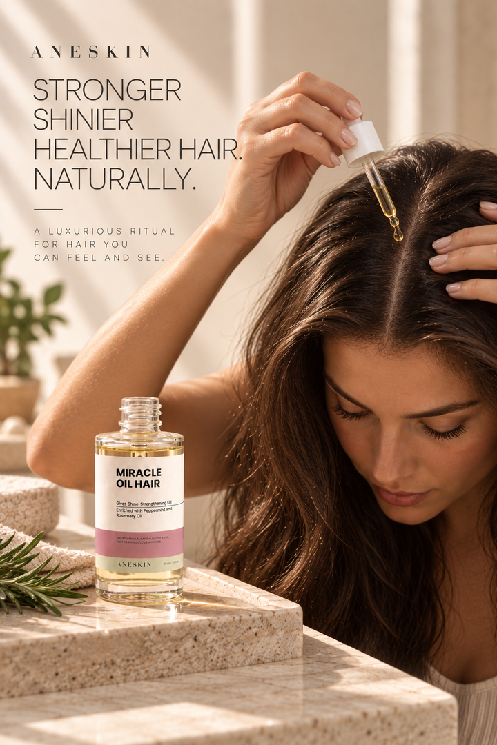 MIRACLE OIL HAIR - Rosemary & Peppermint Strengthening Oil by Aneskin - packaging and product detail, view 4